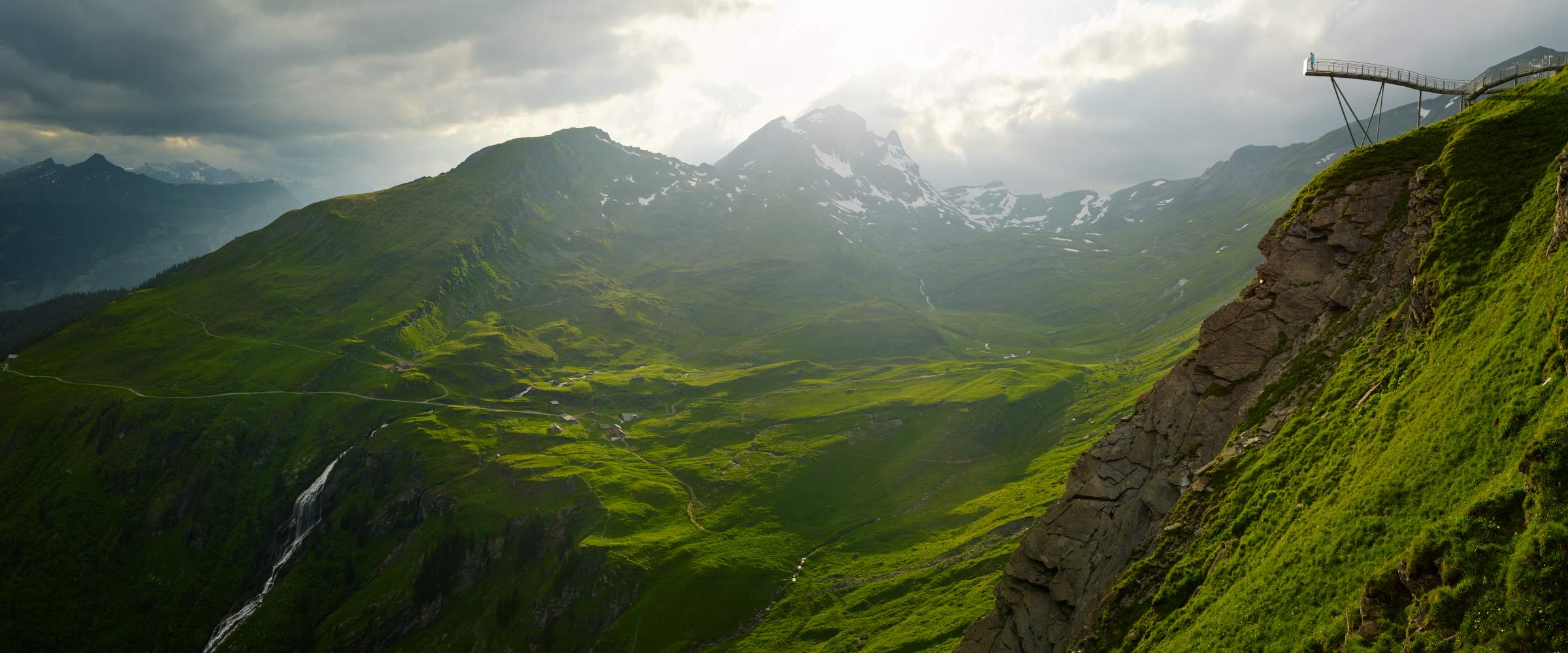 Grindelwald First Cliff Walk Panorama Alp Bachlaeger