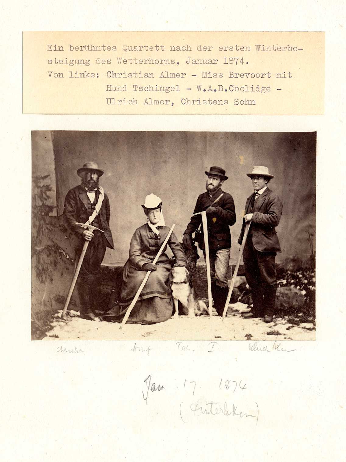 Photographie historique de guides de montagne