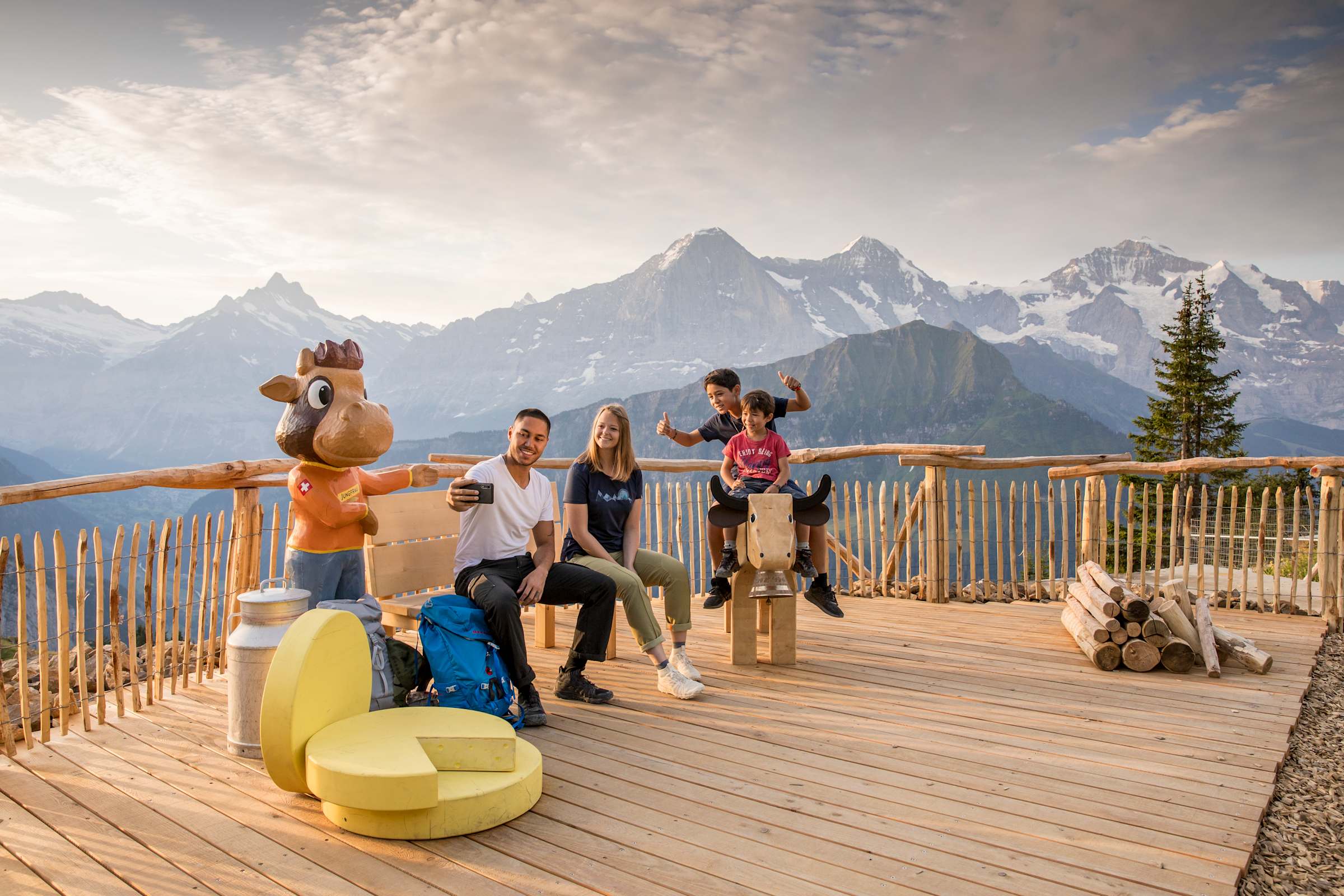 Mönch, Eiger, Eiger-Mönch-Jungfrau, Jungfrau, Schynige-Platte, Spielplatz